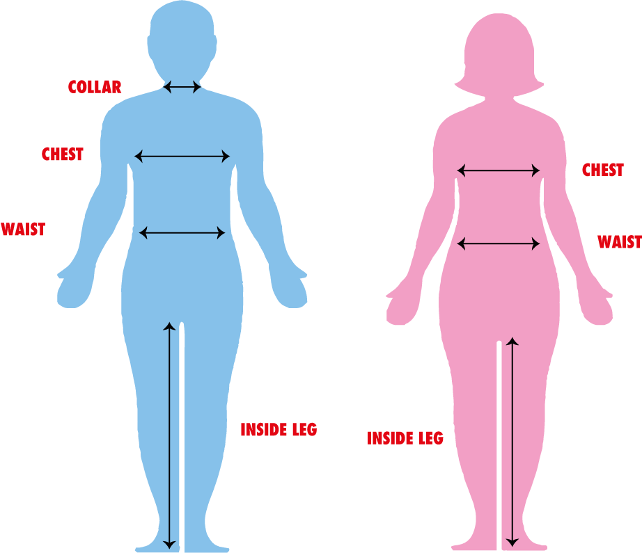 Keal Teamwear Size Charts